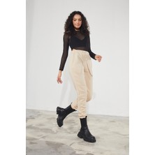 Twenty3 Kadın Basic 3 Iplik Şardonlu Paçası Lastikli Kalın Jogger Eşofman Altı