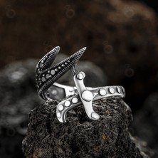 Modasilvers 925 Ayar Gümüş Zülfikar Mikro Taşlı Erkek Yüzük