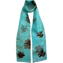 ElifEbru Exclusive Handicrafts Ebru Sanatı El Yapımı Özel Koleksiyon Sarı Ipek Fular OZLKF106