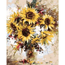 Hobi Tedarik Ayçiçeği Çerçeveli 50X65 Sayılarla Boyama Hobi Seti