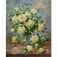 Hobi Tedarik Prenses Diana Çiçekleri Çerçeveli 60X75 Sayılarla Boyama Hobi Seti