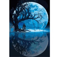 Hobi Tedarik Dolunay Aşkı Çerçeveli 60X75 Sayılarla Boyama Hobi Seti