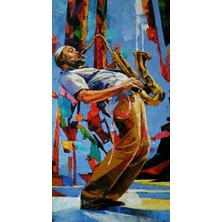 Hobi Tedarik Saksafoncu Adam Çerçeveli 50X65 Sayılarla Boyama Hobi Seti