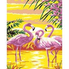 Hobi Tedarik Flamingolar Çerçeveli 60X75 Sayılarla Boyama Hobi Seti