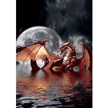 Hobi Tedarik Dolunay ve Ejderha Çerçeveli 60X75 Sayılarla Boyama Hobi Seti