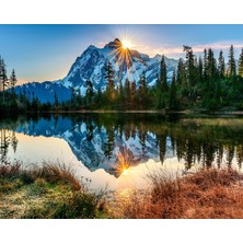 Hobi Tedarik Günbatımı ve Dağ Gölü Çerçeveli 90X110 Sayılarla Boyama Hobi Seti