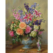 Hobi Tedarik Çiçekler ve Heykel Çerçeveli 50X65 Sayılarla Boyama Hobi Seti