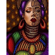 Hobi Tedarik Afrikalı Süslü Çerçeveli 50X65 Sayılarla Boyama Hobi Seti