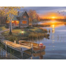 Hobi Tedarik Sonbaharda Göl Çerçeveli 60X75 Sayılarla Boyama Hobi Seti