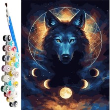 Hobi Tedarik Kara Kurt Çerçeveli 60X75 Sayılarla Boyama Hobi Seti