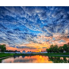 Hobi Tedarik Günbatımı ve Nehir Manzarası Çerçeveli 60X75 Sayılarla Boyama Hobi Seti