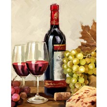 Hobi Tedarik Eski Şarap Çerçeveli 70X90 Sayılarla Boyama Hobi Seti