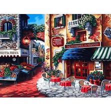 Hobi Tedarik Kırmızı Taşlı Sokak Çerçeveli 70X90 Sayılarla Boyama Hobi Seti