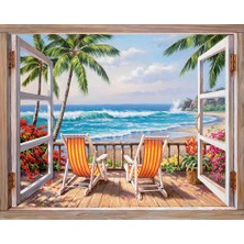 Hobi Tedarik Tropikal Teras Çerçeveli 70X90 Sayılarla Boyama Hobi Seti