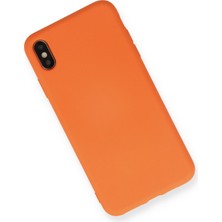 Happycase Lansman iPhone x Kılıf Nano Içi Kadife  Silikon - Mat Turuncu