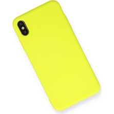 Happycase Lansman iPhone x Kılıf Nano Içi Kadife  Silikon - Sarı