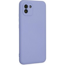 Happycase Lansman Samsung Galaxy A03 Kılıf Nano Içi Kadife  Silikon - Lila