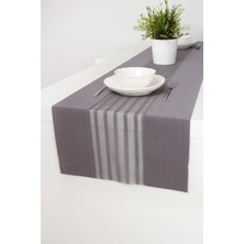 Efor Perde Füme Gri Runner Amerikan Servis Masa Örtüsü 40x140 Cm