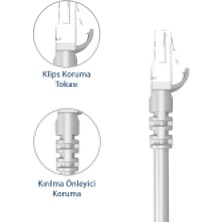 Derkab 1 Metre Cat6 Network-Ağ-Ethernet Kablosu Gri