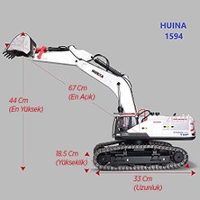 Huına 1/14 Profesyonel (2022) 22 Kanal Rc Model 4 Farklı Kepçeli Ekskavatör Kazıcı Uzaktan Kumandali Çok Fonksiyonlu Iş Makinası - 2.4g Sesli & Işıklı - 1594 -