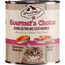 Prochef 20 Adet Gourmet's Choice Kısırlaştırılmış Kedi Maması | 415 gr Somon & Kuzu Etli Konserve Yaş Mama