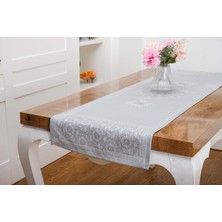 Finezza Iris Jaka Rpolyester Kumaş Gri Runner 45X150 cm - 1411