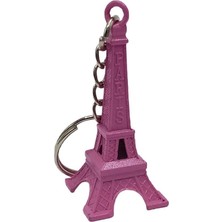 Dünyadan Hediyeler Paris Eyfel Kulesi 3D Metal Anahtarlık Pembe