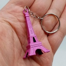 Dünyadan Hediyeler Paris Eyfel Kulesi 3D Metal Anahtarlık Pembe