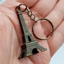 Dünyadan Hediyeler Paris Eyfel Kulesi 3D Metal Anahtarlık Gold Mat