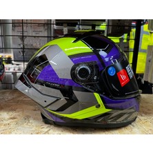 Mt Helmets Kask mt Thunder 4 Sv Valıant B2 Parlak Gri Mor Sarı
