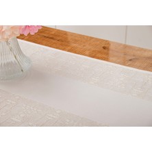 Finezza Ayda Jakar Polyester Kumaş Bej Runner 45X150 cm - 1416