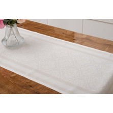 Finezza Roma Jakar Polyester Kumaş Bej Runner 45X150 cm - 1415