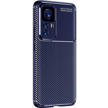 Smcase Xiaomi 12T Kılıf Negro Karbon Kamera Korumalı Silikon Lüx+Nano Lacivert