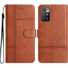 Lr Joyful Xiaomi Redmi İçin 10 2022 4G Cowhide Doku Iş Stili Pu Deri Flip Kapak Cüzdan Stand Anti-Çizelge Telefon Kılıfı (Yurt Dışından)