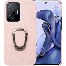 Lr Joyful Xiaomi 11T 5G/11T Pro 5G İçin Koruyucu Telefon Kılıfı, Litchi Dokusu Orijinal Deri Kaplamalı Pc Anti-Geri Kapak Yüzük Kickstand (Yurt Dışından)