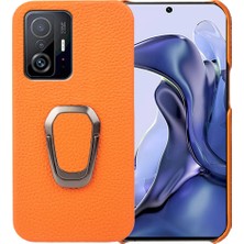 Lr Joyful Xiaomi 11T 5G/11T Pro 5G İçin Koruyucu Telefon Kılıfı, Litchi Dokusu Orijinal Deri Kaplamalı Pc Anti-Geri Kapak Yüzük Kickstand (Yurt Dışından)