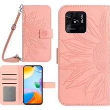 Lr Joyful Xiaomi Redmi 10C 4G HT04 Ayçiçeği Baskılı Cilt Touch Anti-Slatch Telefon Kılıfı Manyetik Toka Pu Deri Cüzdan Kapak Omuz Kayışı (Yurt Dışından)