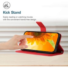 Lr Joyful Xiaomi Redmi 10A İçin Cilt Touch Cep Telefonu Kapağı, HT04 Ayçiçeği Baskılı Telefon Cüzdan Stand Kılıfı Manyetik Toka Pu Deri Kabuk Omuz Kayışı (Yurt Dışından)