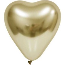 Alya Süs Balon Krom Parlak 12 Inc Kalp Altın 50 Adet