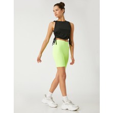 Koton Büzgülü Crop Spor Atlet Bisiklet Yaka