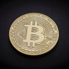 Herfie Bitcoin Madeni Para Altın Rengi Hatıra Koleksiyon Değerli Kutulu