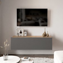 L'occi Concept Delphin 100 cm Kapaklı Tv Ünitesi DLP12-AA Çam-Antrasit Gri