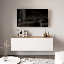 L'occi Concept Delphin 100 cm KapaklıTv Ünitesi DLP12-AW Çam-Beyaz