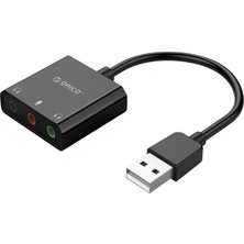 Orico USB 2.0 TRS / TRRS 3.5mm Jack Girişli Harici Ses Kartı Siyah