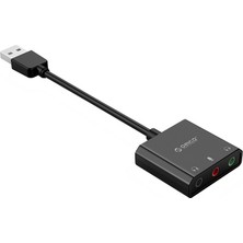 Orico USB 2.0 TRS / TRRS 3.5mm Jack Girişli Harici Ses Kartı Siyah