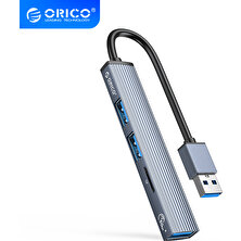 Orico 3 Portlu USB 3.0 Çoklayıcı TF Micro SD Kart Okuyucu Hub Alüminyum