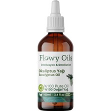 Flowy Oils Okaliptüs Yağı %100 Doğal Bitkisel Uçucu Yağ Eucalyptus Oil 100 ml