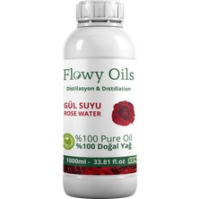 Flowy Oils Gül Suyu %100 Tam Saf Doğal Yağlı Distilasyon Hidrosöl Suyu Rose Hydrosol  1000ML 1 Litre