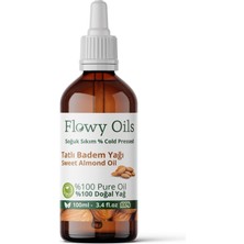 Flowy Oils Tatlı Badem Yağı %100 Doğal Bitkisel Sabit Yağ Sweet Almond Oil 100 ml