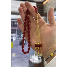 Doğan Silver Tesbih Orijinal Fırınlanmış Hareli Sıkma Kehribar Tesbih DGN5051